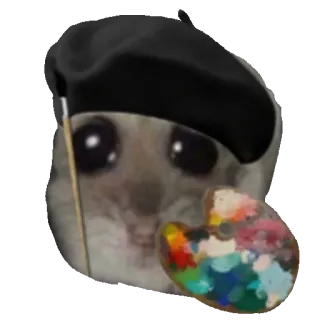 🎨 c6f89b4e artista, pittore, basco, tavolozza, carino, animale, petauro dello zucchero telegram sticker