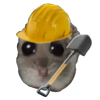 ⛑ f15a883f criceto, elmetto, pala, edilizia, animale, lavoratore telegram sticker