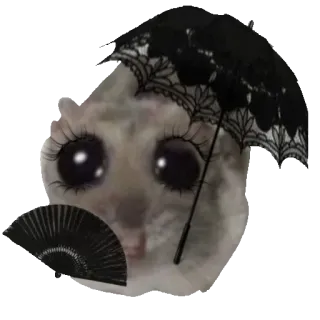 ☂ fc4f1401 criceto, ombrello, ventilatore, carino, animale, animale domestico telegram sticker