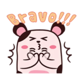 👏 592b15b3 Bravo!!! 브라보, 박수, 축하, 귀여운, 동물, 스티커, 이모티콘 telegram sticker