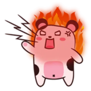 😡 b822d372 화난, 귀여운, 만화, 불꽃, 동물 telegram sticker