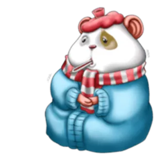 🤒 0a6c8823 sick, hamster, ill, animal, cartoon telegram sticker