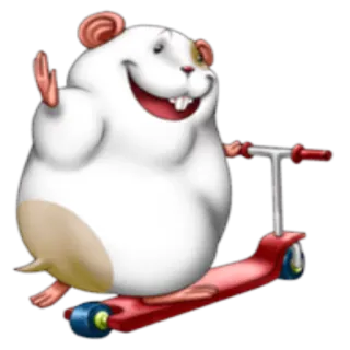 🛴 1d6be8f1 hamster, scooter, animal, cute, funny telegram sticker