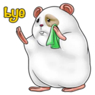 🖐 20178424 bye hamster, goodbye, sad, cute, animal telegram sticker