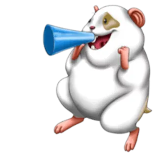📣 27586f68 hamster, megaphone, animal, cartoon, rodent telegram sticker