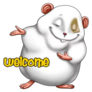 🙂 567fabd9 welcome hamster, animal, rodent, welcome, greeting telegram sticker