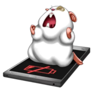 🔋 c45cc352 hamster, low battery, phone, animal, cartoon telegram sticker
