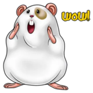 😯 e81fad7d wow! hamster, cute, surprised, wow, rodent, animal telegram sticker