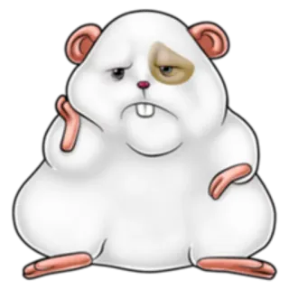 😕 f2537c85 hamster, rodent, sad, animal, sticker, cartoon, mammal, cute telegram sticker