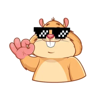 😎 8c14f0dd hamster, sunglasses, okay gesture, deal with it, cool, animal, meme telegram sticker