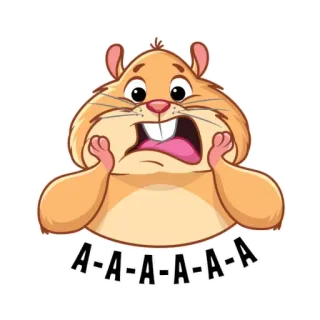 😱 9b742eee A-A=A=A=A-A hamster, cartoon, rodent, animal, expression, shocked, cute telegram sticker