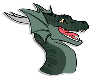 😃 174dc46d naga, kartun, fantasi, binatang, reptil whatsapp sticker