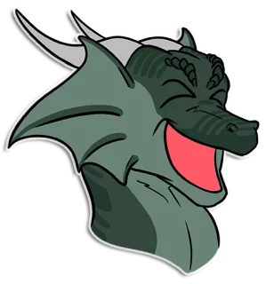 🤣 175b446f naga, fantasi, kartun, senang, tersenyum, hewan whatsapp sticker