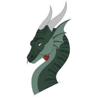 🥰 1b037382 naga, fantasi, binatang, mawar whatsapp sticker