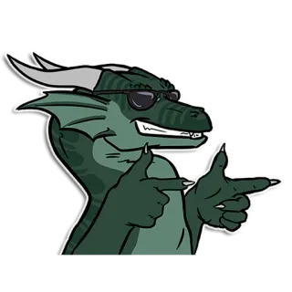 😏 86c1cf15 naga, kacamata hitam, keren, karakter, fantasi whatsapp sticker