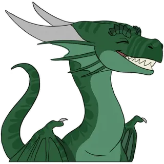 😁 ab405156 naga, hijau, fantasi, sisik, senang, makhluk mitos whatsapp sticker