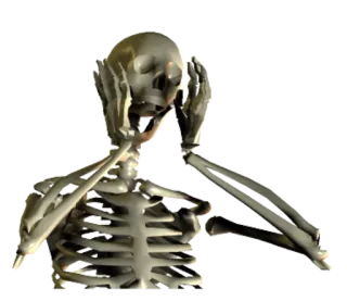 😱 305bd22b 해골, 두개골, 충격, 무서움, 머리에 손 telegram sticker