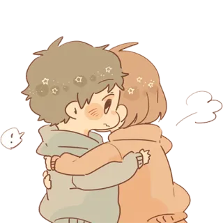 🤗 5cfdb650 น่ารัก, อนิเมะ, กอด, มิตรภาพ, การ์ตูน telegram sticker