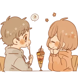 🍧 9878ef6a คู่รัก, ความรัก, เดท, ของหวาน, อนิเมะ telegram sticker