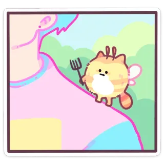 😈 2ea8cc93 kucing, lebah, imut, kawaii, binatang, kartun telegram sticker