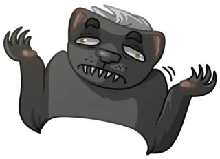 🤷‍♀️ 8d44ddc3 tier, honigdachs, achselzucken, ausdruck, cartoon, lustig telegram sticker