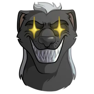 😈 f220b376 Cartoon, Tier, Frettchen, Lächeln, strahlende Augen telegram sticker