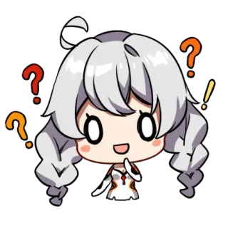 ❓ 74f15e37 Anime, Chibi, Dấu chấm hỏi, Dấu chấm than, Dễ thương, Sticker telegram sticker