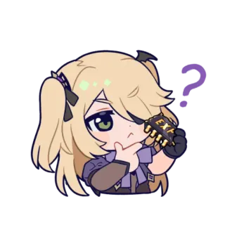 🤔 8f3e4e14 Fischl Genshin Impact EXP Anime, Game, Chibi, Genshin Impact, Fischl, Dấu chấm hỏi, Nhân vật telegram sticker