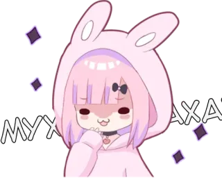 😈 1a1cf774 MYXA 애니메이션 소녀, 토끼, 카와이, 귀여운, 치비, 스티커 telegram sticker