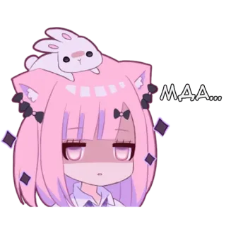 😒 218b70fe МДА... 애니메이션 여자, 토끼, 귀여운, 분홍색, 짜증 telegram sticker