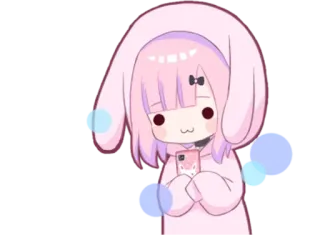 🙂 5a7288f7 애니메이션, 만화, 귀여운, 카와이, 소녀, 토끼 telegram sticker