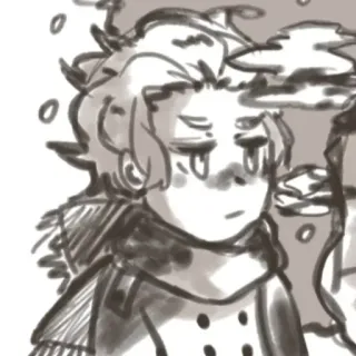 ✂️ 354bf16c อนิเมะ, ฤดูหนาว, หิมะ, ภาพสเก็ตช์, การ์ตูน, หนาว telegram sticker