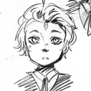 ✂️ 467e4c39 สเก็ตช์, เด็กผู้ชาย, ภาพเหมือน, ศิลปะ, ภาพวาด telegram sticker