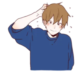 😌 499142aa 动漫, 男孩, 困惑, 可爱, 插画 telegram sticker