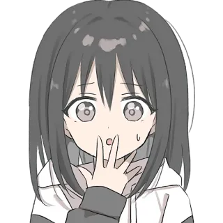 😯 1eca711e Anime Mädchen, überrascht, süß, Cartoon, Manga, kawaii whatsapp sticker