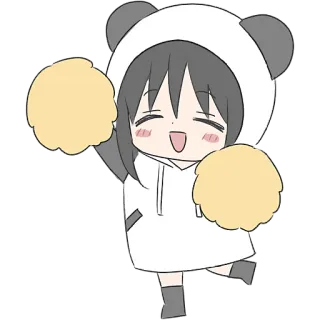 👊 3328754d Anime, Cheerleader, Panda, Süß, Mädchen, Cartoon whatsapp sticker