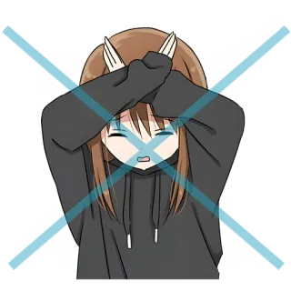 Худи-тян @Nyasticks telegram stickers