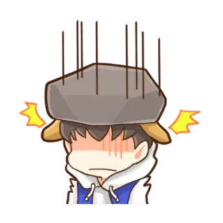 😞 163a50e2 cartone animato, arrabbiato, contrariato, espressione, personaggio, frustrato telegram sticker