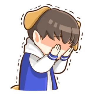 😶 87ec93c6 imbarazzato, cartone animato, personaggio, triste, piangere, cucciolo, orecchie da cane telegram sticker