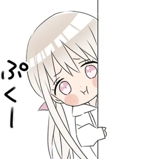 😶 074d4c51 ぷくー! Anime, Lucu, Gadis, Kartun, Cemberut, Stiker telegram sticker