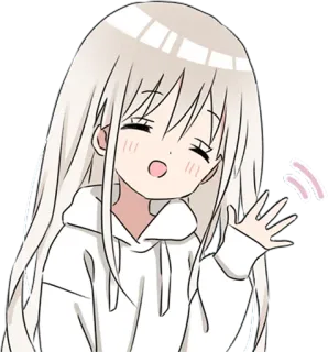 👋 7f9c7473 Anime, Gadis, Lucu, Melambai, Kawaii telegram sticker