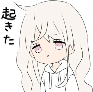 😟 802e4e30 起きた Anime, Gadis, Chibi, Lelah, Lucu telegram sticker