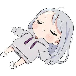 😴 34a2d8e2 Anime, Fofo, Chibi, Relaxado, Garota telegram sticker