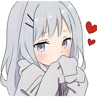 🥰 fb56eb2f Anime, Mangá, Garota, Fofo, Adesivo, Coração, Kawaii telegram sticker