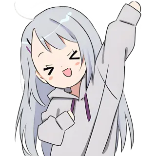 😊 fc6b713d Anime, Chibi, Fofo, Menina, Desenho animado, Feliz, Alegre telegram sticker