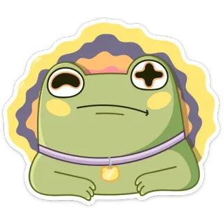 😐 5255a08b frog, animal, cute, cartoon telegram sticker