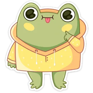 😜 a56c91e8 frog, cartoon, sticker, animal, cute, kawaii telegram sticker