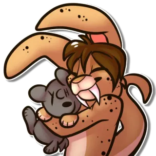 👫 5d4f56b7 YCH Anthro, Furry, Cartoon, Karakter, Illustratie, Schattig, Dier telegram sticker