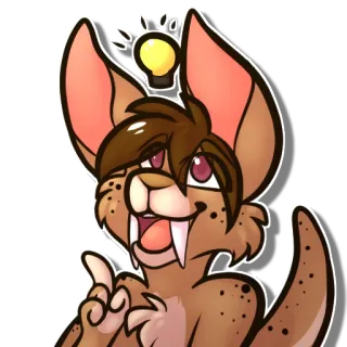 💡 bf4cd736 Furry, Cartoon, Dier, Gloeilamp, Idee, Bruin telegram sticker