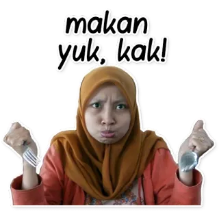🍴 768420d8 makan yuk, kak! food, eating, hungry, Indonesian, meal, invitation telegram sticker
